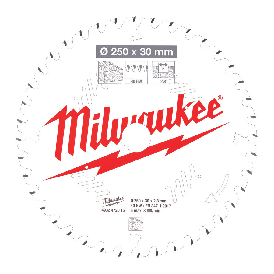 CIRKELSÅGKLINGA MS W250X30X2,8X40 - Milwaukee