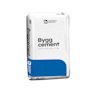 Förpackning med byggcement, märkt "Heidelberg Materials", "Byggcement", "SKÖVDE", "25 ± 1 kg".