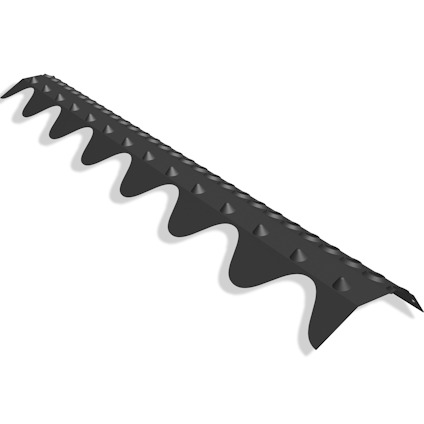 Svart ventilerat nockband med vågformat mönster och perforeringar.